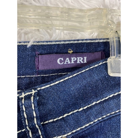 VGS Denim For All Time Women's Capri Jeans Size 12 Stretch Embellished Pockets - Picture 4 of 12